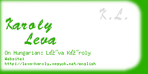 karoly leva business card